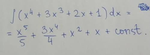 Интеграл (x^4 + 3x^3 +2x +1) dx​