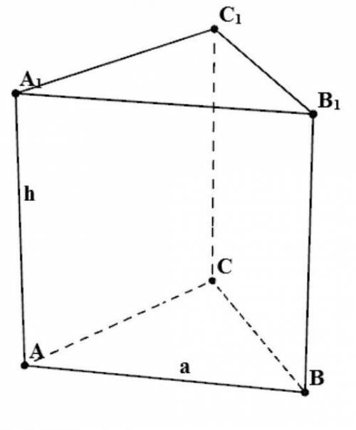 Якщо в правильній трикутній призмі бічне ребро дорівнює 12 см, а сторона основи 10 см, то площа пове