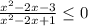 \frac{x^2-2x-3}{x^2-2x+1}\leq 0
