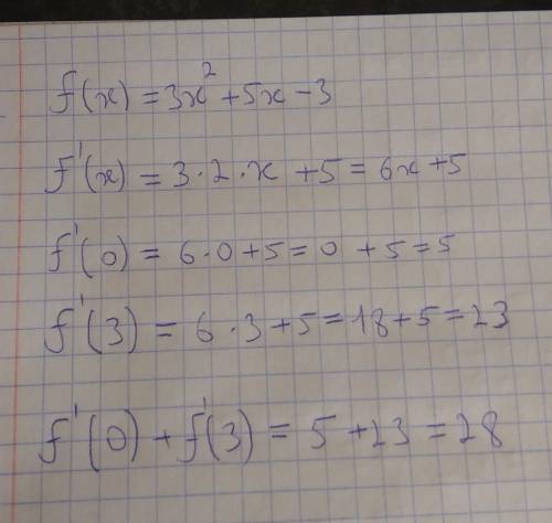 F(x)=3x²+5x-3,f'(0)+f'(3)