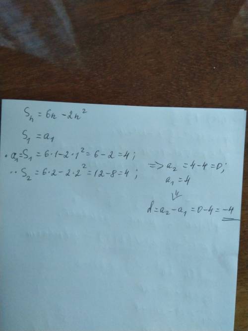 [50б] N39 Задача с ариф.прогрессией Найдите разность арифметической прогрессии, сумма первых n члено