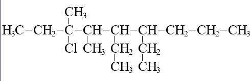 Напишіть молекулярну і структурну формули 5,6-диетил-3, 4-диметил-3-хлорнонан.