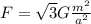 F=\sqrt{3} G\frac{m^2}{a^2}