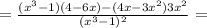 =\frac{(x^{3}-1 )(4-6x)-(4x-3x^{2} )3x^{2} }{(x^{3} -1)^{2} } =