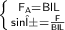 \sf{\left \{ {{ F_{A}=BlL } \atop { sinα=\frac{F}{BIL} }} \right.}