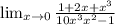 \lim_{x \to \00}\frac{1+2x+x^3}{10x^3x^2-1}