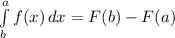 \int\limits^a_b {f(x)} \, dx =F(b)-F(a)