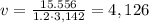 v = \frac{15.556}{1.2 \cdot3,142} = 4,126