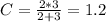 C=\frac{2*3}{2+3}=1.2