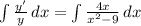 \int\limits \frac{y'}{y} \, dx = \int\limits \frac{4x}{x^{2} -9} \, dx