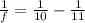 \frac{1}{f} = \frac{1}{10} - \frac{1}{11}