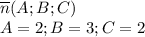 \overline n (A;B;C)\\A=2; B=3; C=2