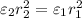 {\varepsilon _2}r_2^2 = {\varepsilon _1}r_1^2