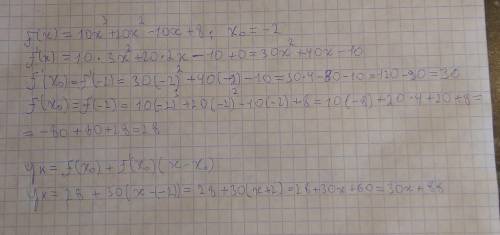 Напишите уравнение касательной к графику функции
