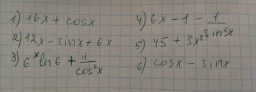 Найти производную функции подробно, на листе Уравнения: 1) y=8x² + sin x + 5 2) у= 2х⁶ + cos x + 3x²