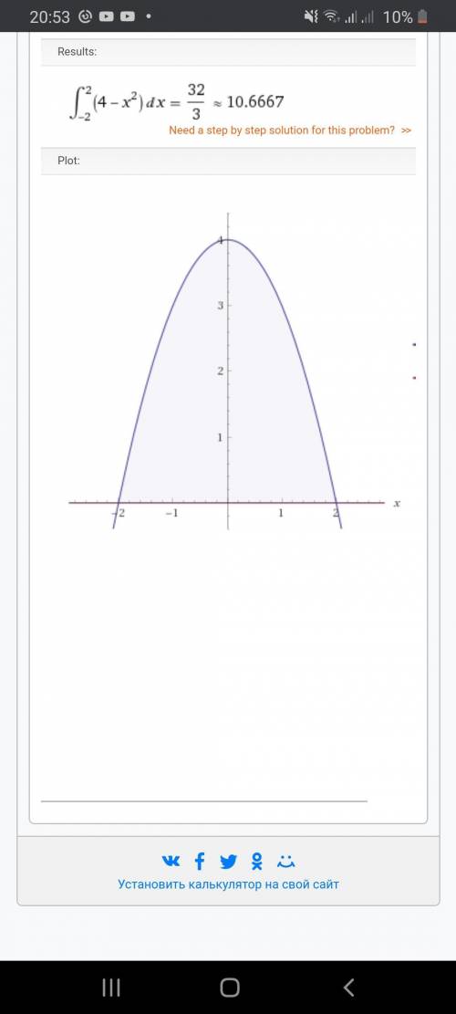 Найдите площадь фигуры, ограниченной линиями y=4-x2, y=0.