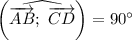 \left( \widehat{\overrightarrow{AB}; \ \overrightarrow{CD}}\right) = 90^{\circ}