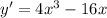 y'=4x^3-16x