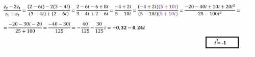 Вычислите (z2-2z1)/(z1+z2), если z1= 3-4i и с решением. Выберите один ответ: a. 0,32+1,5i b. -0,32+0