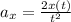 a_x=\frac{2x(t)}{t^2}