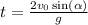 t = \frac{2v_0\sin(\alpha)}{g}