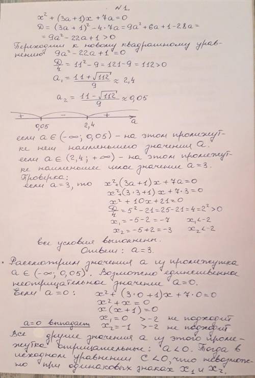 Уравнения с параметром Найти наименьшее целое значение параметра a, при котором уравнение имеет два