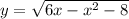 y = \sqrt{6x - x {}^{2} - 8}