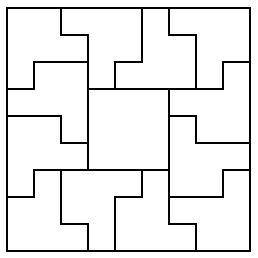 Сложите из фигур, изображённых на рисунке, а) квадрат размером 9×9 с вырезанным в его центре квадрат