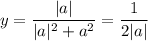 y=\dfrac{|a|}{|a|^2+a^2}=\dfrac{1}{2|a|}
