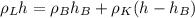 \rho_Lh=\rho_Bh_B+\rho_K(h-h_B)