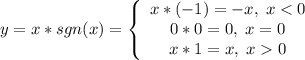 y=x*sgn(x)=\left\{\begin{array}{c}x*(-1)=-x,\;x0\end{array}\right.