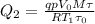 {Q_2} = \frac{{qp{V_0}M\tau }}{{R{T_1}{\tau _0}}}