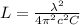 L = \frac{{{\lambda ^2}}}{{4{\pi ^2}{c^2}C}}