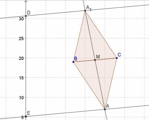 В координатной плоскости задан треугольник ABC с поверхностью 70. Концы имеют следующие координаты B