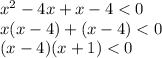 x^2-4x+x-4