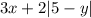 3x + 2 |5 - y|