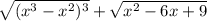 \sqrt{(x^{3} - x^{2} )^{3} } + \sqrt{x^{2}-6x+9 }