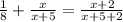 \frac{1}{8} + \frac{x}{x + 5} = \frac{x + 2}{x + 5 + 2}