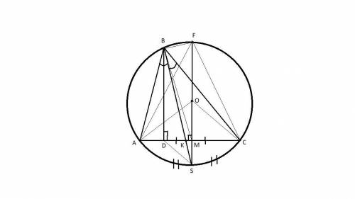 в треугольнике АВС проведена высота ВD медиана ВМ и биссектриса ВК.докажите что точка К принадлежит