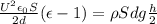 \frac{U^2\epsilon_0S}{2d}(\epsilon-1)=\rho Sdg\frac{h}{2}
