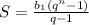 S=\frac{b_{1}(q^{n} -1) }{q-1}