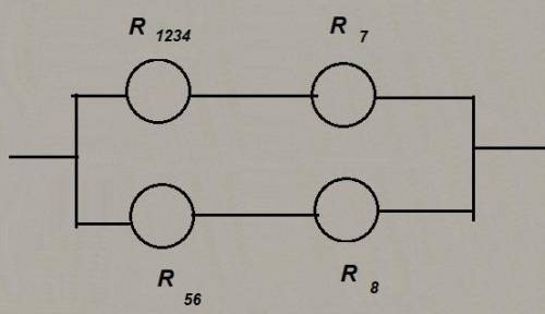 Как соединены элементы 5,6,8,7? Параллельно или последовательно?