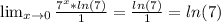 \lim_{x \to 0} \frac{7^{x}*ln(7) }{1} =\frac{ln(7)}{1}= ln(7)