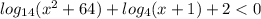 log_{14}(x^2+64)+log_{4}(x+1)+2