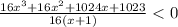 \frac{16x^3+16x^2+1024x+1023}{16(x+1)}
