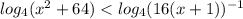 log_{4}(x^2+64)
