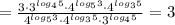 = \frac{3 \cdot 3^{log_4 5}\cdot 4^{log_5{3}}\cdot 4^{log_3{5}}}{4^{log_5{3}}\cdot 4^{log_3{5}}\cdot 3^{log_4{5}}} = 3