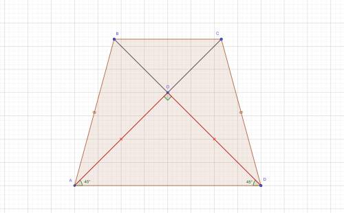 В равнобокий трапеции АВСД , О-точка пересечения диагоналей. Прямая МО перпендикулярна плоскости тра