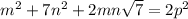 m^2+7n^2+2mn\sqrt{7}=2p^2