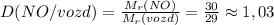 D(NO/vozd)=\frac{M_r(NO)}{M_r(vozd)} =\frac{30}{29} \approx 1,03